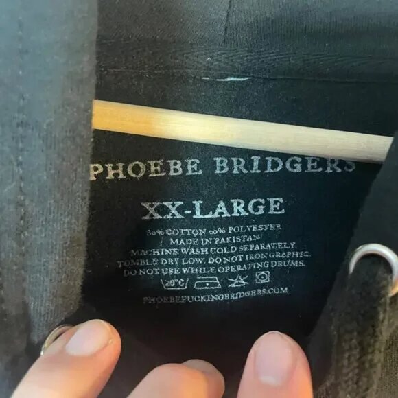 Phoebe Bridgers Dragon Pullover Hoodie Authentic 2XL Black Stars Moon Sweatshirt - Picture 8 of 13